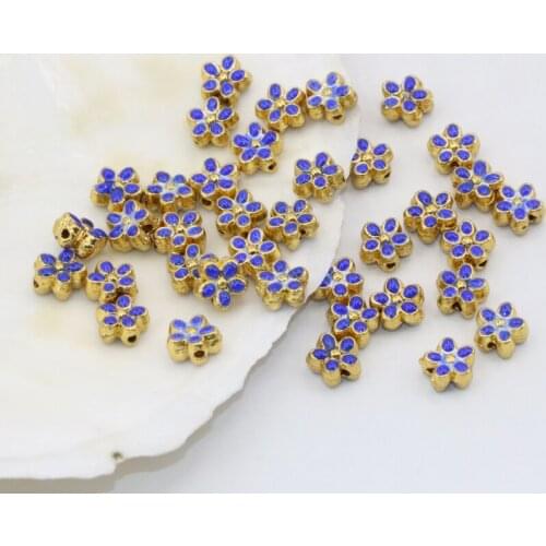 9 style blue accessories beads 10pcs wholesale price flower tortoise animal cloisonne enamel spacers jewelry findings B2464