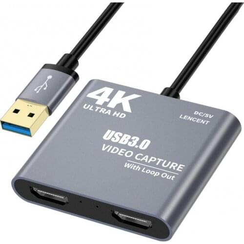 Bluelans 4K 1080P HDMI-compatible to USB 3.0 Video Audio Loop Out HD 1080p60 Capture Card Adapter