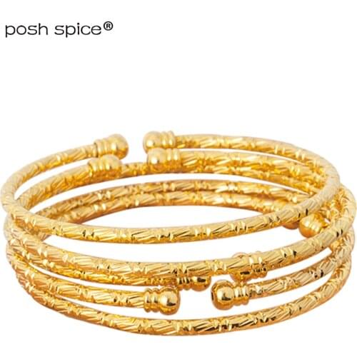 3mm African bangles for woman Ball Dubai bracelet and Bangles Indian Bangles Gold color Middle East Wedding Jewelry Gift
