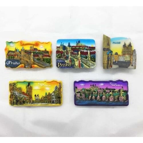 Czech Republic Prague Square Vltava Charles Bridge Tourist Souvenir Magnetic Sticker Fridge Magnet