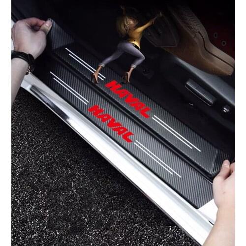 For Great Wall Haval/Hover H1 H2 H6 H7 H4 H9 F5 F7 F9 H2S Car Styling 4pcs car Sticker door carbon leather Fiber Sill Plate