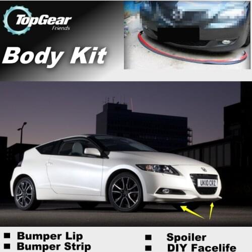 For HONDA CRZ CR Z CR-Z 2010~2019 Bumper Lip Lips / Top Gear Front Spoiler For Car Tuning / TOPGEAR Body Kit + Strip Skirt