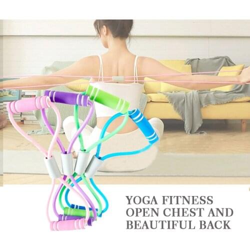 Yoga Resistance Exercise Gym Equipment Pull Rope 8 Word Chest Expander Elastic Muscle Training Tubing Tension Rope