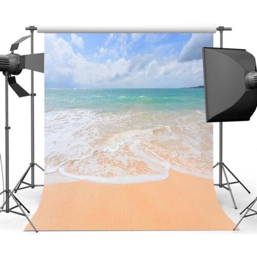 MOCSICKAPhotography Backdrop Blue Sky Sea Background Summer Sandy Beach Backdrops for Photographic MR-1703