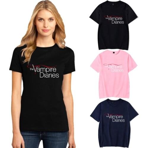 The Vampire Diaries T Shirt Fashion Short Sleeve Casual Letter Printed T-shirts Harajuku Tee Shirts Women Cotton Popular Tops
