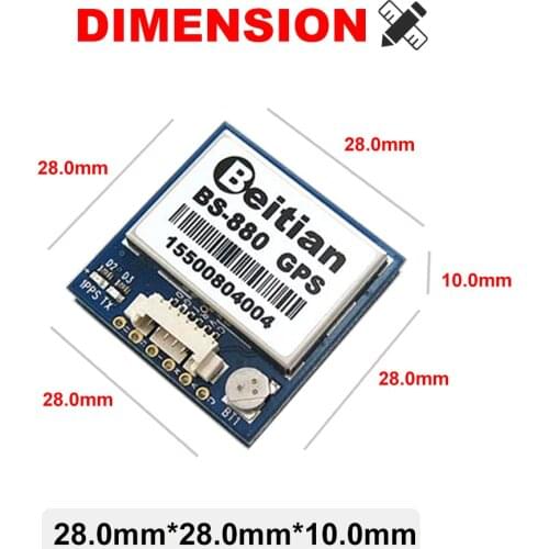 28x28mm BEITIAN BN-880 BN880 Dual GLONASS GPS Module HMC5883L Compass for RC Airplane FPV Long Range Drones Replacement Parts