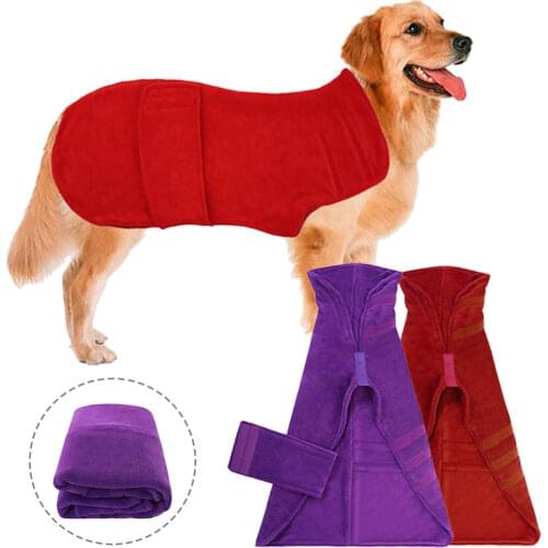 Cleaning Super Absorbent Quick Drying For Puppy Cat Grooming Microfibre Towel Home Coat Dog Bathrobe Adjustable Strap Pet Shop