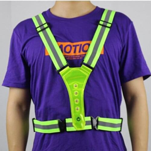 Highlight Reflective Straps Adjustable Safety Vest Elastic Band For Running Cycling Sports deportes de Ciclismo