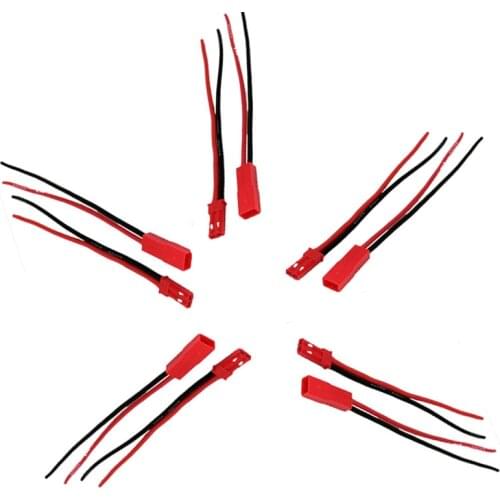 JST 2P Cable Lead Male Female connector 22AWG Soft Silicon Wire 10cm 100mm 5pairs
