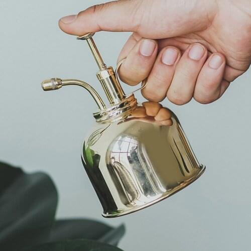 300ml Mini Brass Retro Copper Plant Flower Watering Can Pot Spray Bottle Garden Sprayer Gardening Tool