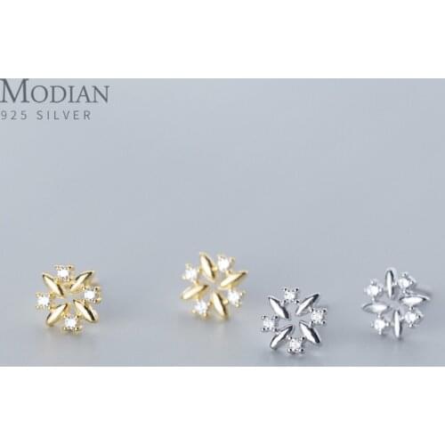 Modina New Arrival Fashion 925 Sterling Silver Minimalist Flower Stud Earrings for Women Sterling Silver Charm Fine Jewelry