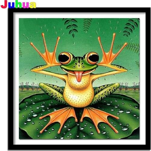 Cartoon Frog diy Diamond Painting Mosaic animal 5D Full Square Round diamond Embroidery gift home decor drop shipping
