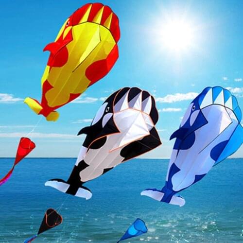 Cartoon 3D Software Kite Whale Shape Animal Pattern Single Line with 30m String Line Flying Kites