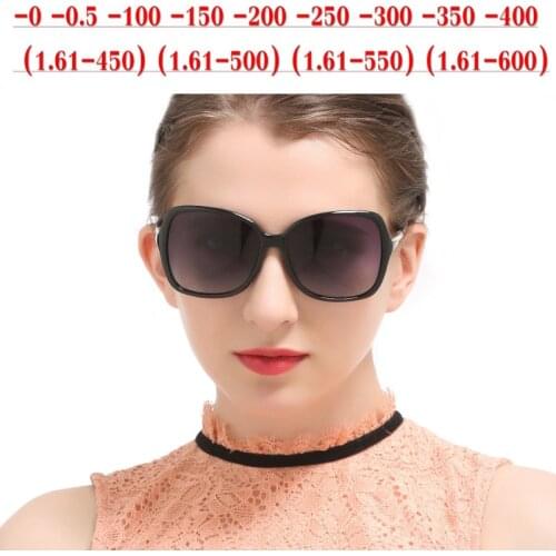 Diopter SPH 0 to-6.0 Finished Myopia Sunglasses Men Women Nearsighted Glasses Retro Fashion Optical Female Butterfly SunglasseNX