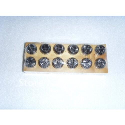 12pcs ER20 collet set 2-13mm with wooden socket runout 0.015mm clamp set for milling CNC engraving machine tool motor axis