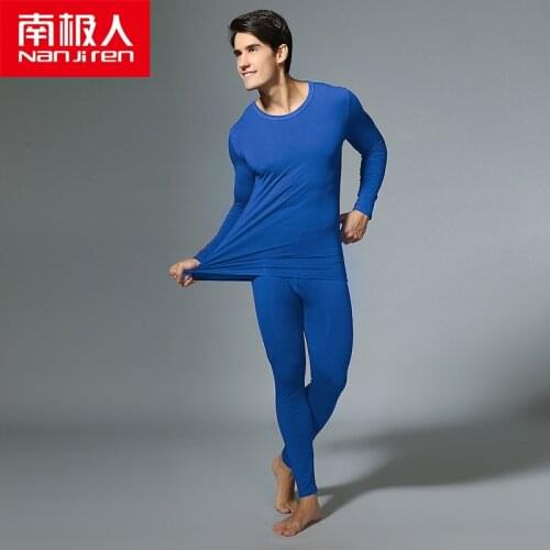NANJIREN Thermal Underwear Sets Men Warm Casual Underwear Modal Stretch Sanpdex Long Johns Set Mens Underwear Home Clothes