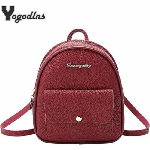 Mini Women Backpack Quality Leather Shoulder Bag For Teenage Girl Multi-Function Small Bagpack Female Phone Pouch