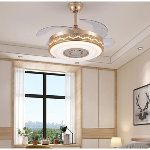 Invisible fan lamp ceiling fan household living room dining room bedroom ceiling Bluetooth audio fan lamp