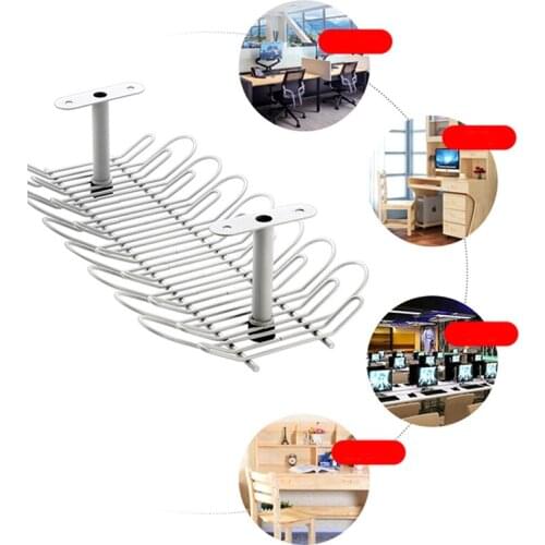 New Multi Purpose Hanging Basket Metal Table Bottom Shelf Plug Socket Storage Rack Holder Home Office Desk Cable Wire Organizer