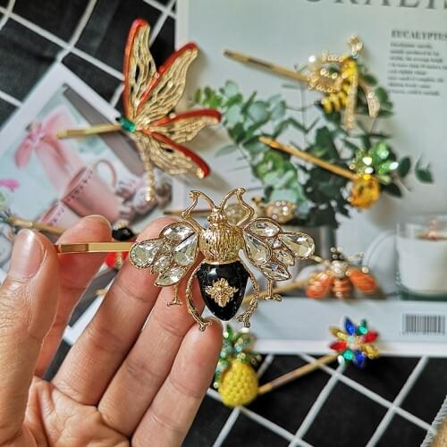 Wholesale JUJIA Women Hairwear Elegant Charm Vintage Bobby Pin Hair Jewelry Fashion Animal Hairpin Rhinestone Hair Sticks