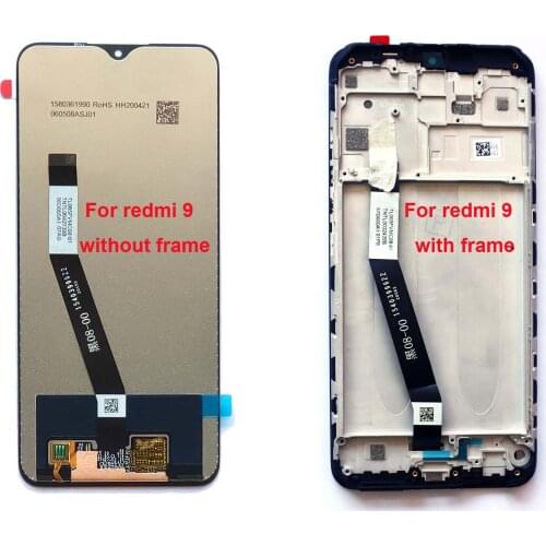 Original LCD Touch Screen for redmi 9 with digitizer support 10 touch points-with frame or without frame
