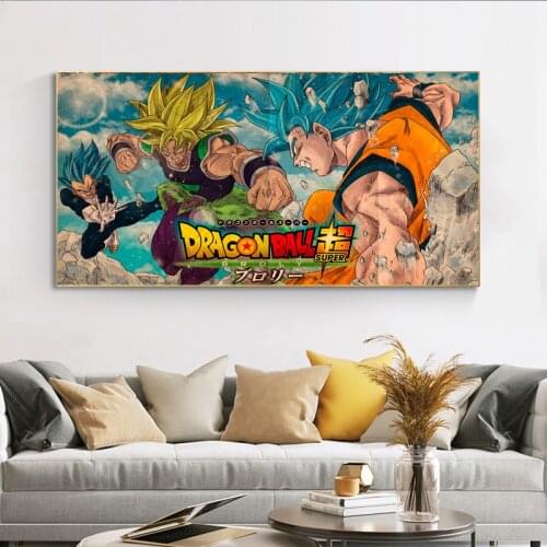 Vintage Dragon Ball Anime Posters and Prints Son Goku Wall Art Canvas Painting Wall Decorative Picture for Modern Home Decor