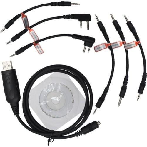 Handy Radio Cable walkie talkie USB programming cable 6in1 date tranceiver for Motorola HYT Icom Baofeng Puxing Kenwood Yaesu