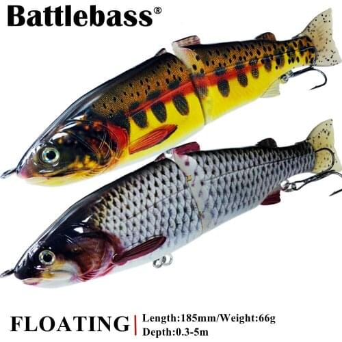BATTLEBASS Fishing Swimbait Glide S Swimming 18cm 65.6g 2 Segment Multi Jointed Lure Trout Fresh Water Slow Sink Fish Bait