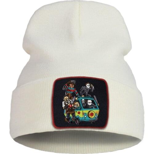 Anime Clown Saw Halloween Beanie Women Hats Simple Soft Bonnet Caps Unisex Casual Knitted Cap Hip Hop Outdoor Warm Skullies Hat