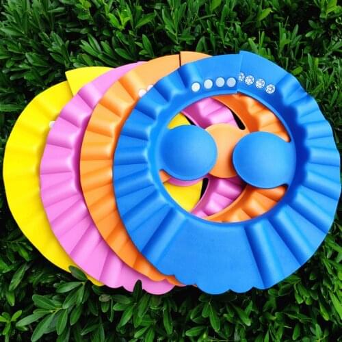 3Pcs Children Shower Cap Adjustable Shampoo Hat Baby Wash Hair Soft Ear Protection Waterproof Cap Kids Boys Girls Bath Visor Hat