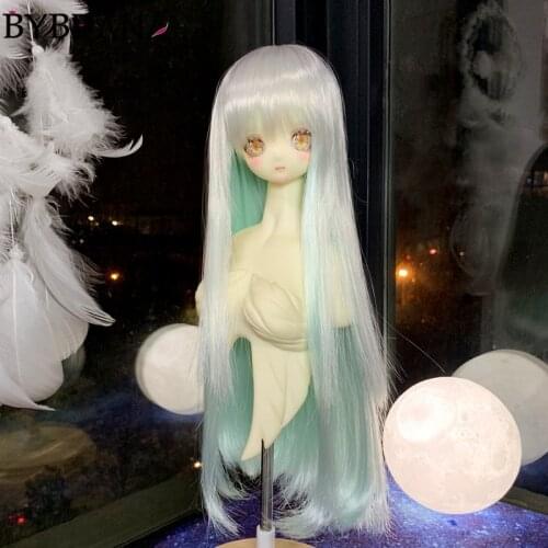 Bybrana Bjd Doll 1/3 1/4 1/6 1/8 High Temperature Silk Bangs Under The Sea Stitching Two-Color Wig