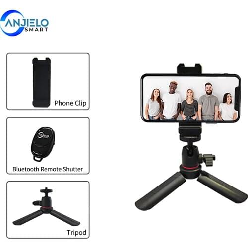 Anjilosmart Mini Tripod with Bluetooth Remote Control for Smartphone