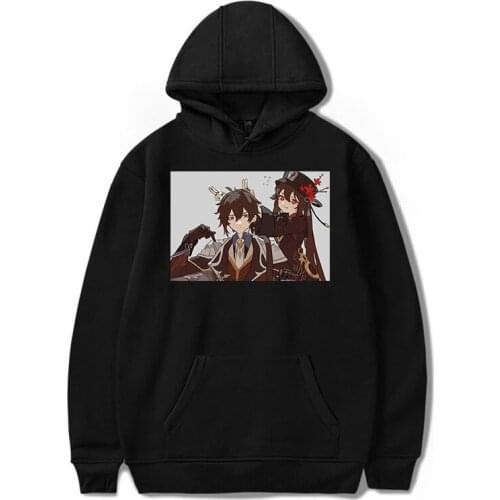 Genshin Impact Kawaii Hoodie Aesthetic Loose Hu Tao Printed Casual Clothes Cool Harajuku Clothing Streetwear Women Sweatshirts