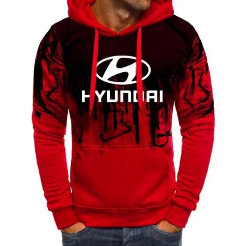 Hoodies Men Hyundai Motor Car Logo Print Sweatshirt Gradient Mens Hoodie hiphop harajuku Fashion Casual Fleece tracksuit