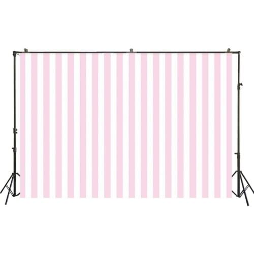 HUAYI Photography Background Girls Pink Stripes Vinyl Baby Shower Birthday Party Child Photocall Backdrop Photo Studio W-129