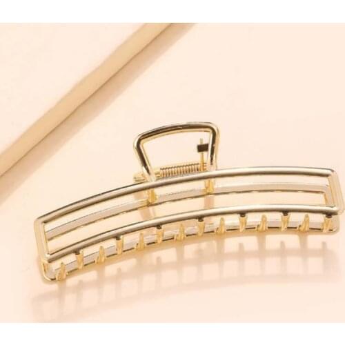 Alloy Gold Silver Women Hollow Geometric Metal Hair Claw Vintage Hair Clips Headband Hairpin Fashion Styling Tools Accessories