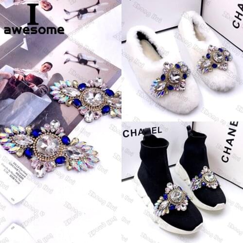 1pcs Shining New design Flower Bridal Wedding Party Shoes Accessories High Heels Shoes DIY Manual Rhinestone Shoe Decorations