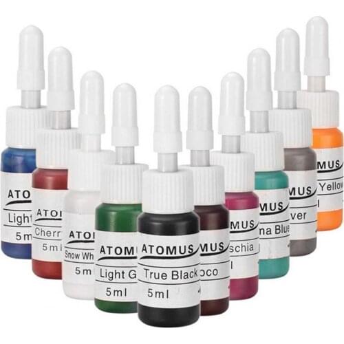 10Pcs 80g Tattoo Inks kit Sanitary Long Lasting Synthetic Bottle Tattoo Ink Body Skin Tattoo pigment Multi color