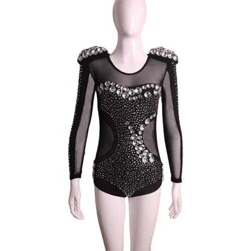 2018 Newest Rhinestone Jazz Dance Modern Dance Costume Fashion High Quality Dancing Dress Stage Show Dresses