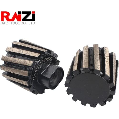 Raizi 2 inch/50 mm Diamond Grinding Drum Wheel Metal Bond Segmented Coarse for Granite Marble Stone Sink Zero Tolerance Wheel