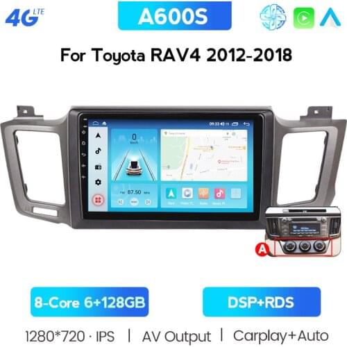 Android Steering Wheel Control 4G Internet Car Radio Multimedia Navigation GPS For Toyota RAV4 2012 2013 2014-2018 2Din No DVD