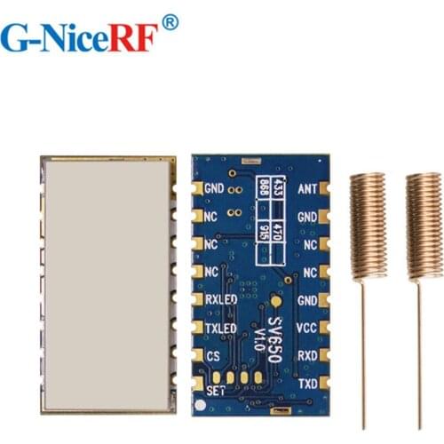 Free shipping- 2pcs 500mW 3km SV650 RS485 470MHz wireless module +2pcs Spring Antennas
