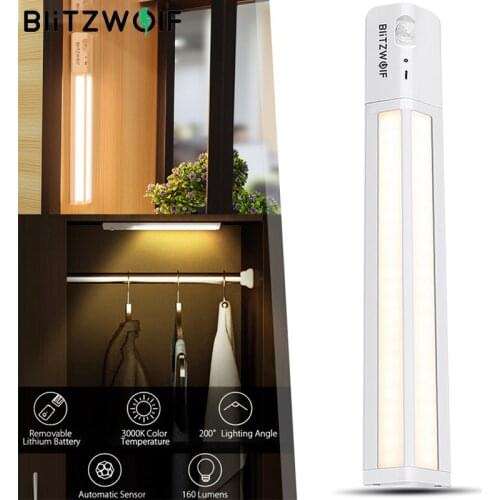 BlitzWolf BW-LT8 motion sensor led light lamp led closet kitchen light smart lamp 3000K lighting wardrobe bedroom night lights