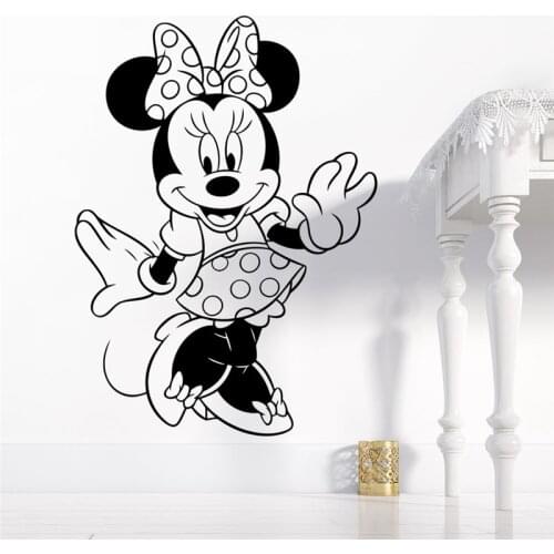 Disney minnie mouse wall decals kids rooms nursery home decor accessories cartoon wall stickers vinyl mural art diy wallpaper