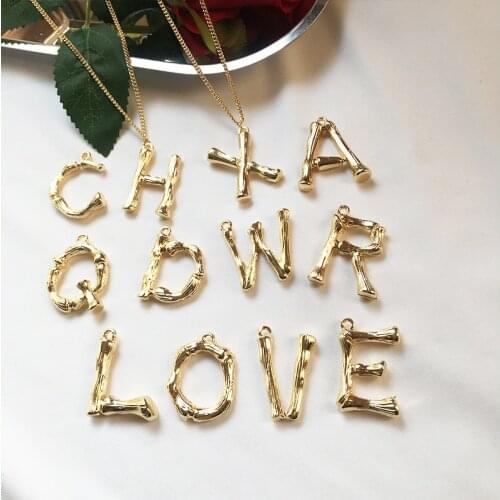 Long Chain 26 Letter English Alphabet Necklaces & Pendants Women Girls Necklace A-Z Initial Letter Necklace Wedding Jewelry Gift