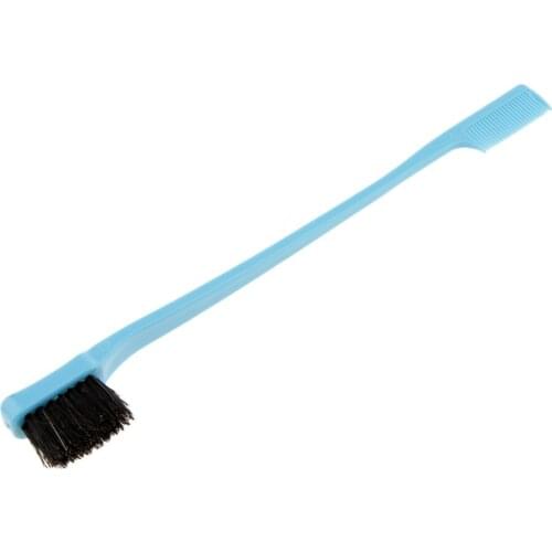 Double Sided Edge Control Hair Brush Comb Combo Pack 2 Pieces Black Blue