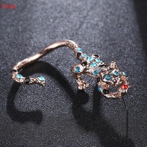 Fnsn 2017 New Arrivals Fashion Ear Cuff Earrings Butterfly For Women Gold Crystal Animal Clip Earring Plant Zinc Alloy Ear Cuff