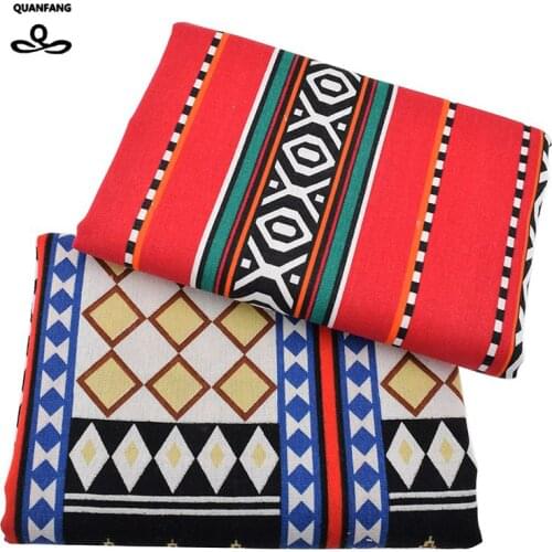 Printed Cotton Linen Fabric For Patchwork Quilting Sewing DIY Sofa Table Cloth Furniture Cover Tissue Curtain Bag Cushion Fabric