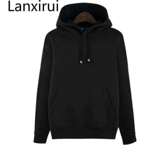 Cotton Solid Hoodies Hooded Men Hip Hop Couples Hoodie Fleece Fashion Tracksuit Sportswear Casual Women Sweatshirt Black X183