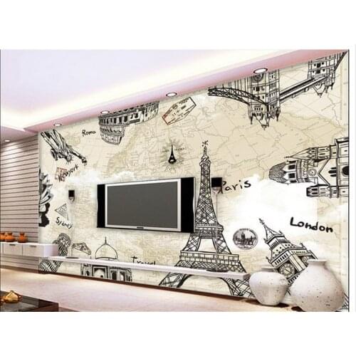Customized 3D wallpaper 3d wall murals Europe type restoring ancient ways is sitting room background wall wallpaper